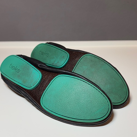 Tieks Black Flats with Green Soles - Picture 3 of 5